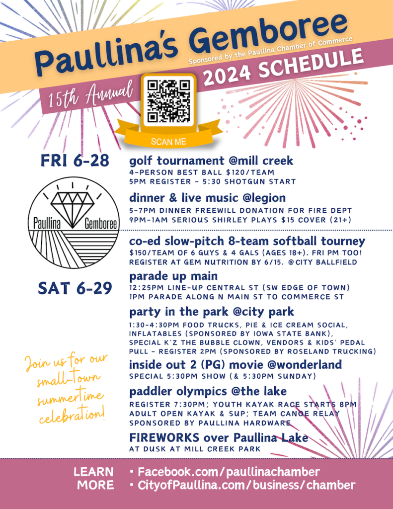 Paullina’s 15th Annual GEMBOREE Paullina, Iowa